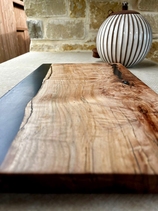 Curly Maple and Epoxy Charcuterie Board